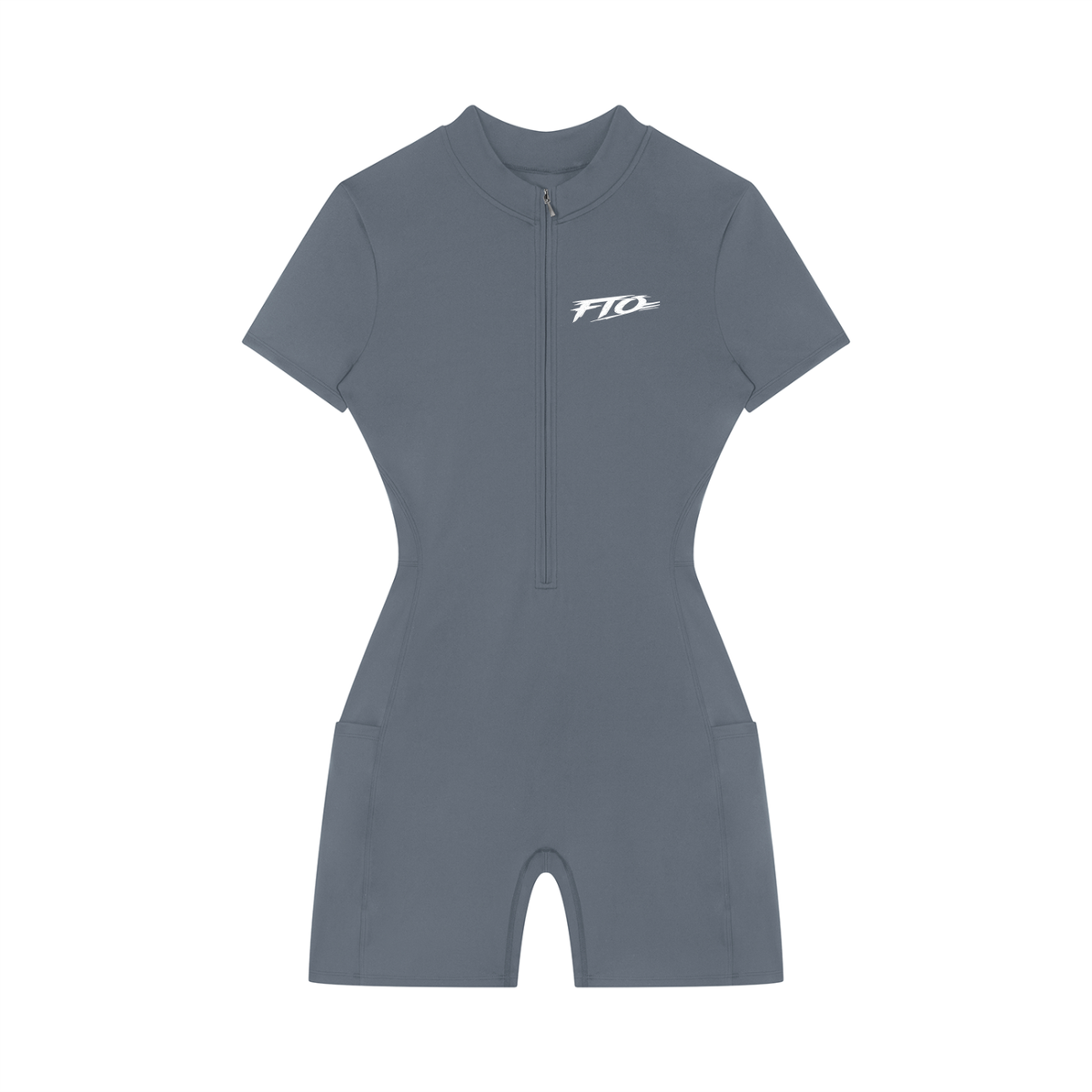 Women's Quarter-Zip Short Sleeve Romper