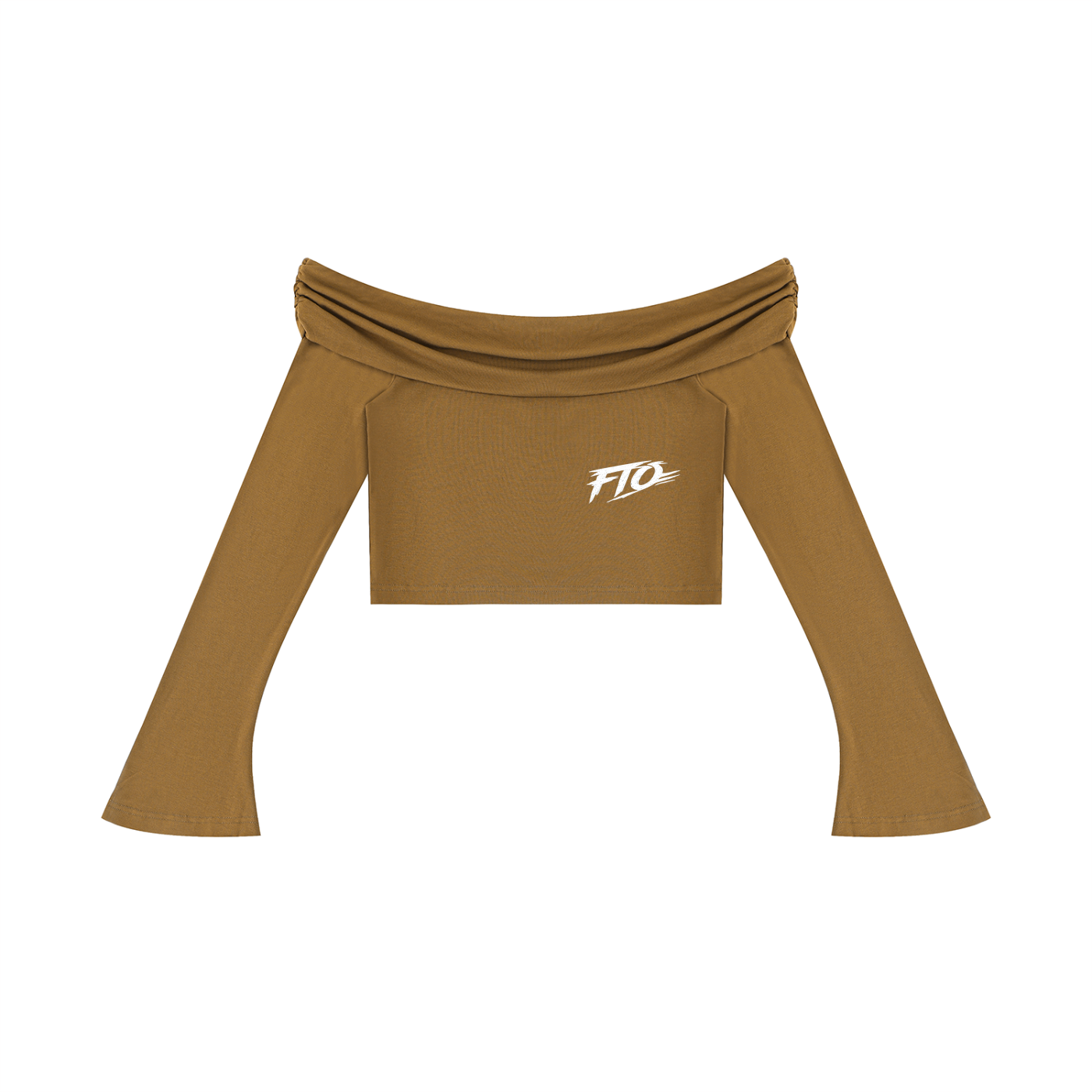 Women's Off-the-Shoulder Bell Sleeve Crop T-Shirt