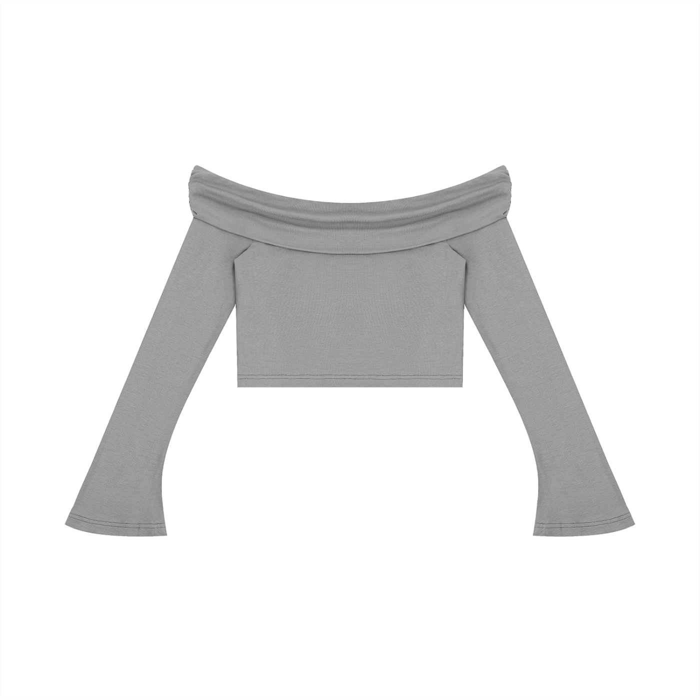 Women's Off-the-Shoulder Bell Sleeve Crop T-Shirt