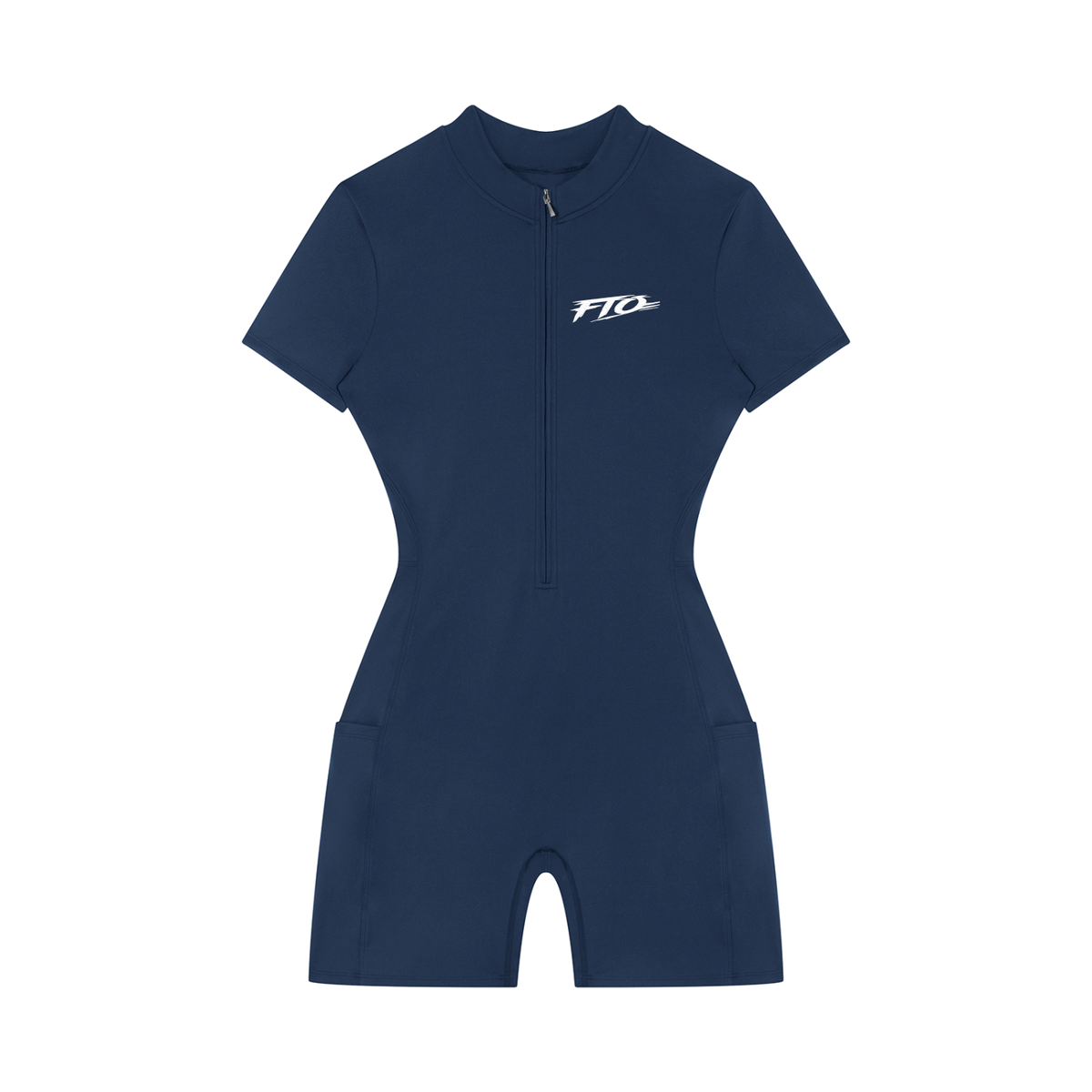 Women's Quarter-Zip Short Sleeve Romper
