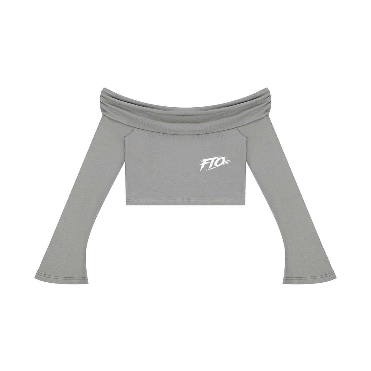 Women's Off-the-Shoulder Bell Sleeve Crop T-Shirt