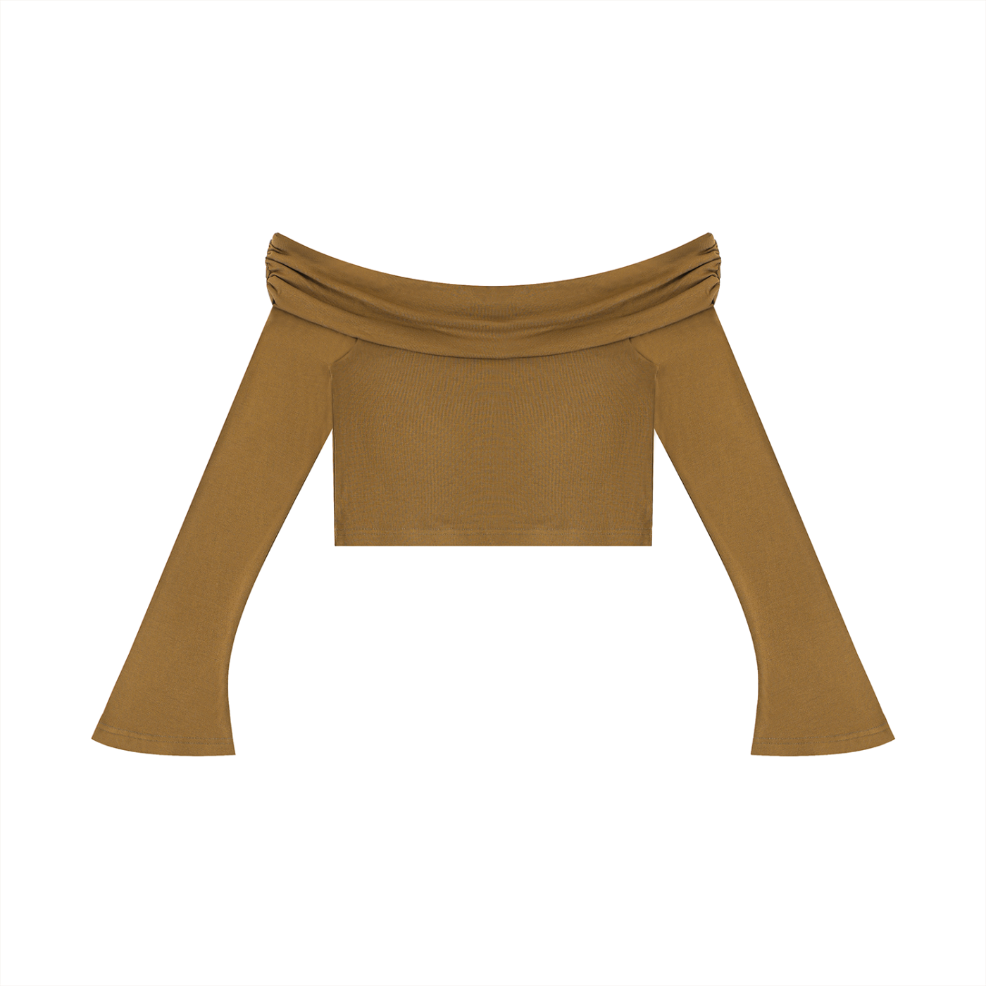 Women's Off-the-Shoulder Bell Sleeve Crop T-Shirt