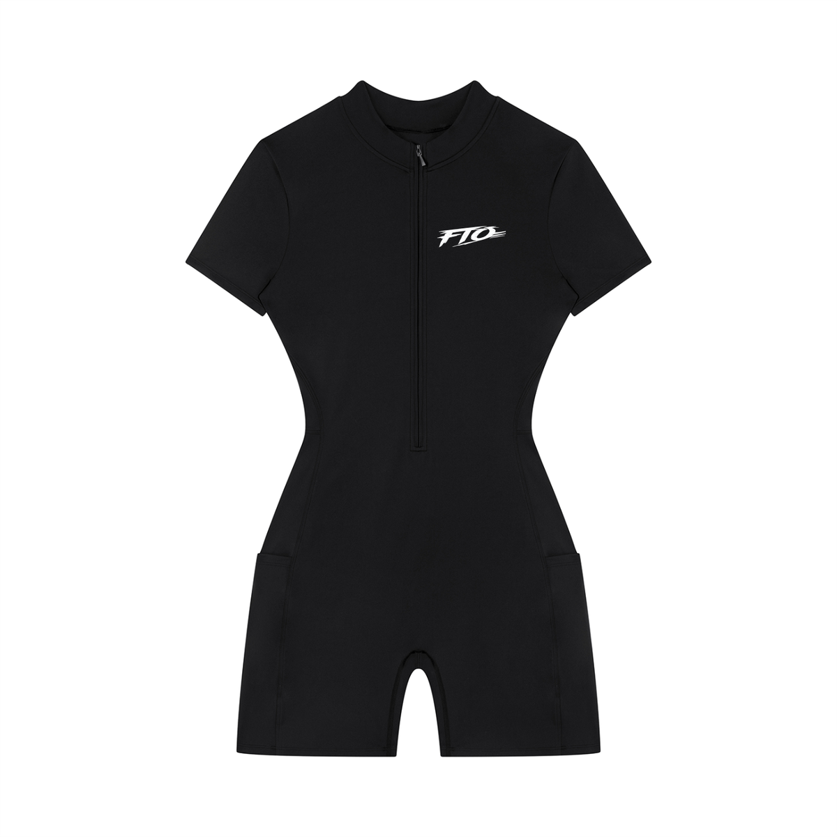 Women's Quarter-Zip Short Sleeve Romper