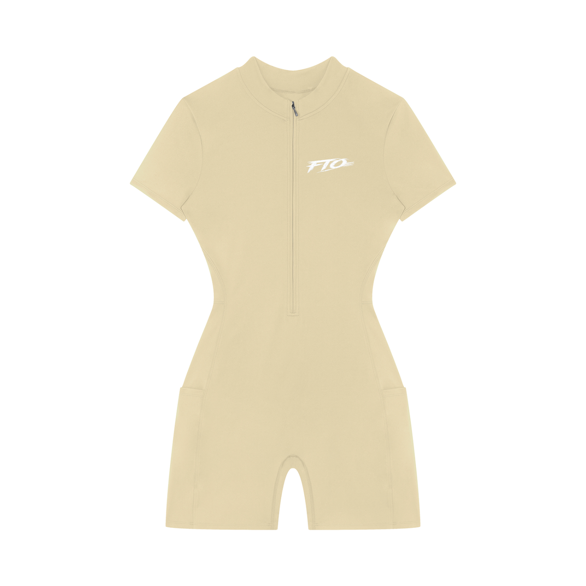 Women's Quarter-Zip Short Sleeve Romper