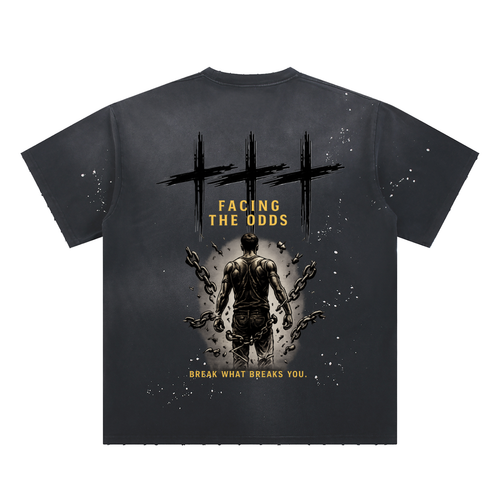 Hand-Frayed Sunfade Paint Splatter T-Shirt