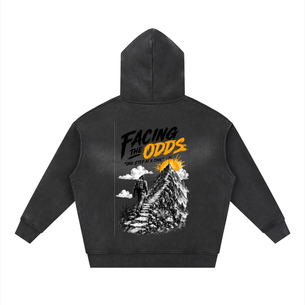 Sunfade Two-way Zipper Boxy Fleece Hoodie