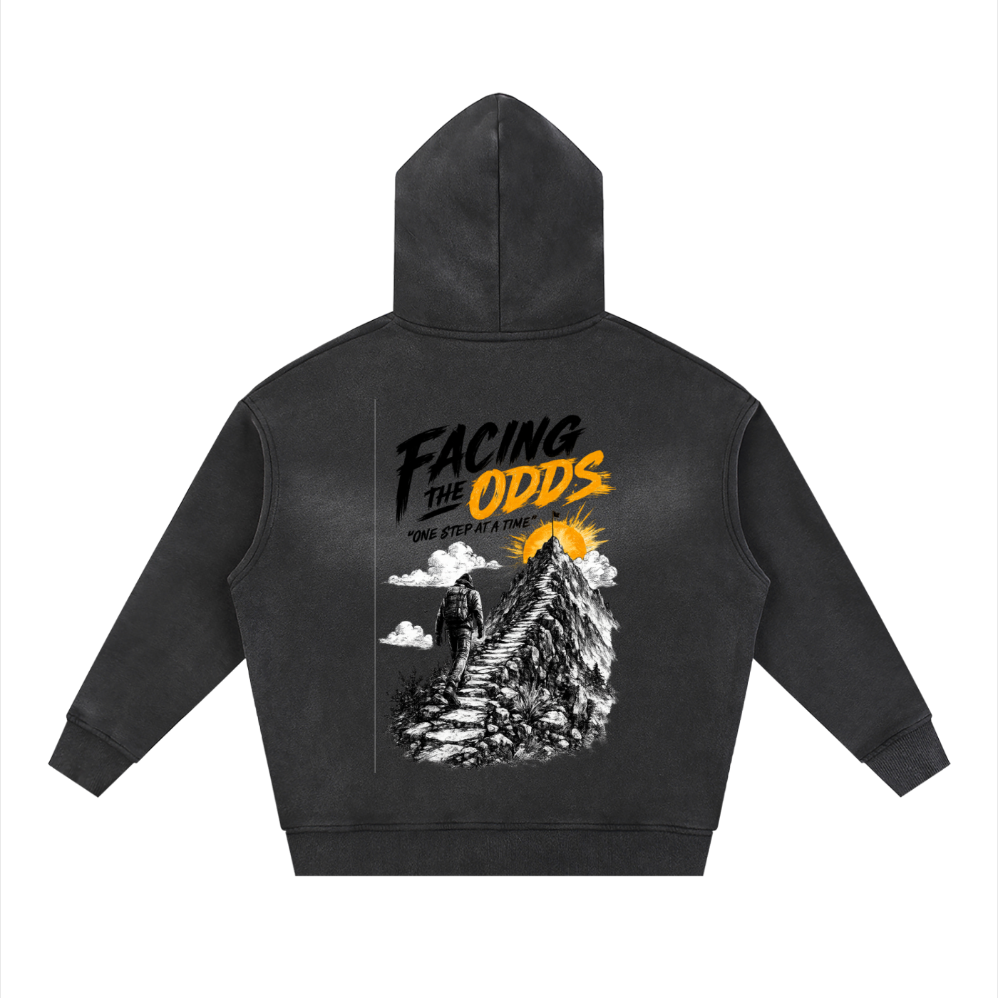 Sunfade Two-way Zipper Boxy Fleece Hoodie